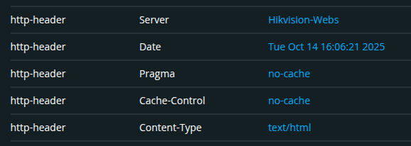 driftnet user interface showing a reports http header items